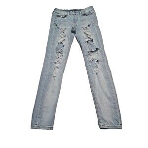 Mudd Jeans (28x28) slim fit distressed stretch soft jeans Cute Light wash